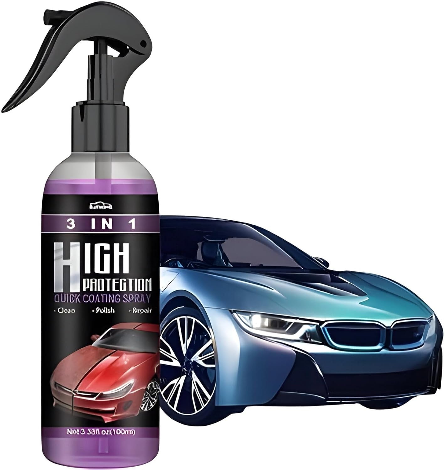 3 In 1 High Protection Quick Car Coating Spray Clean, Polish & Repair,