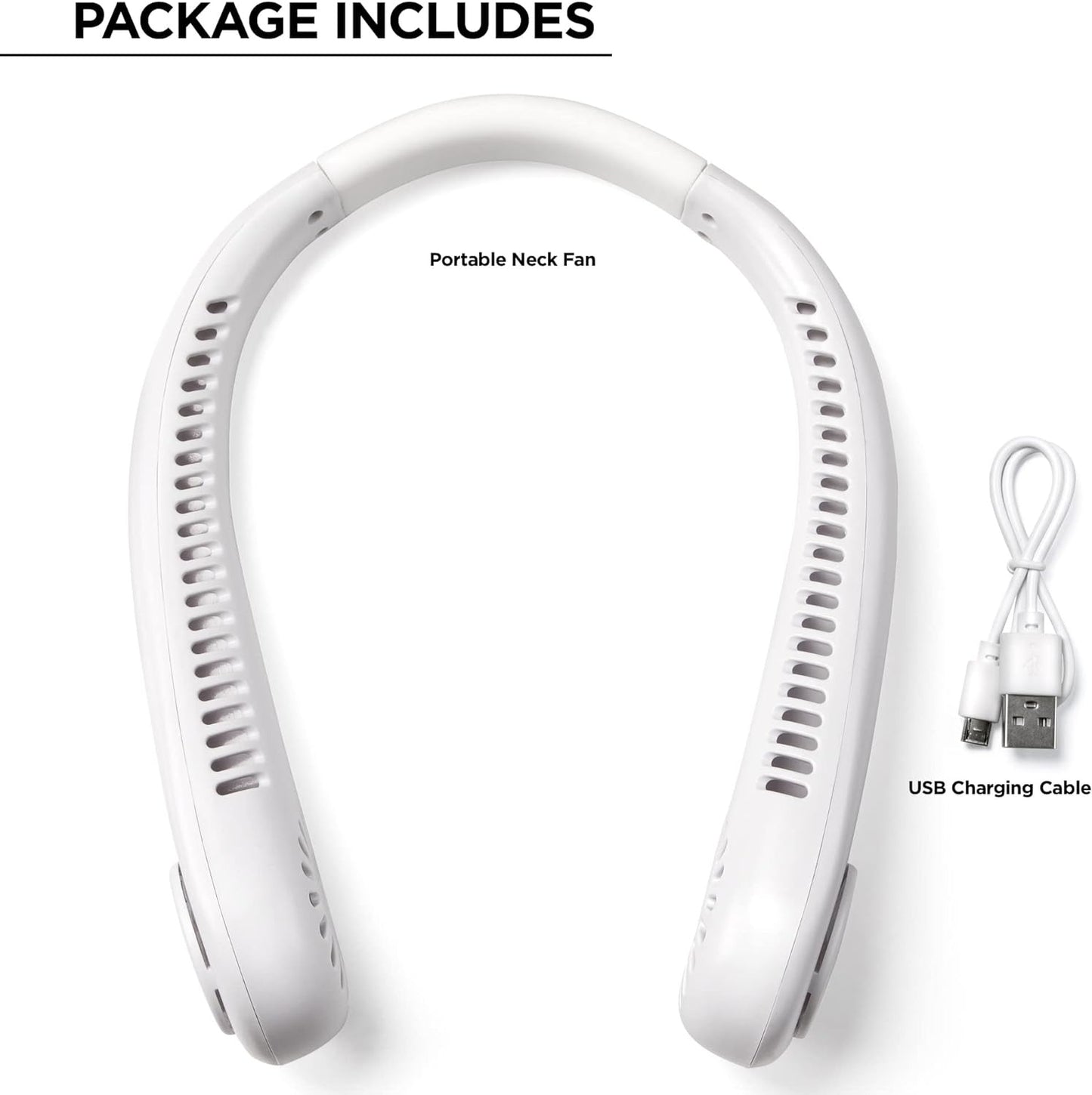 Portable Neck Fan - 3 Speed Rechargeable Bladeless Neck Fan,