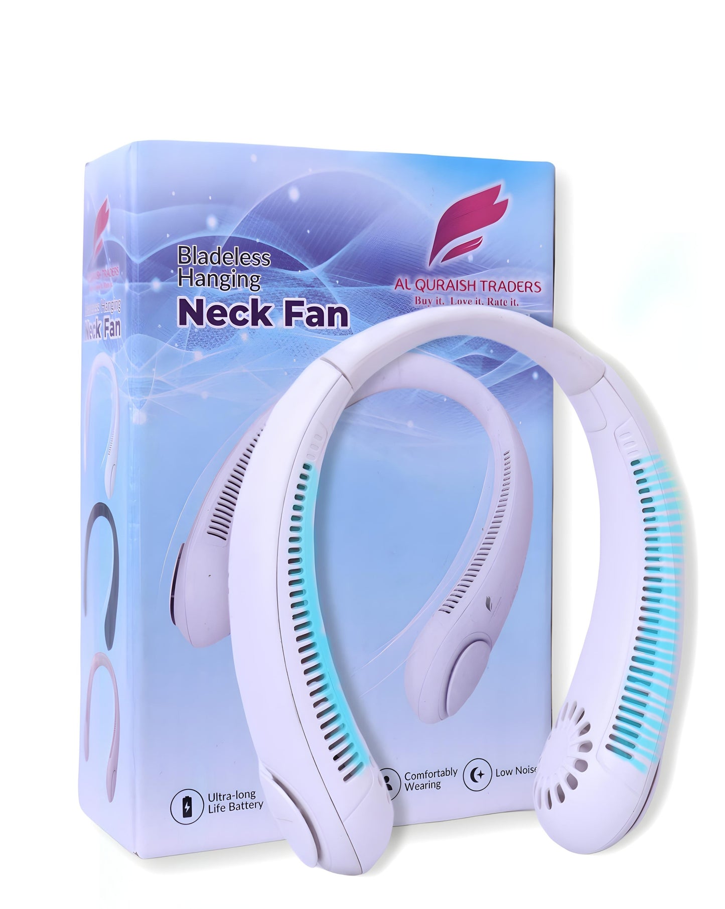 Portable Neck Fan - 3 Speed Rechargeable Bladeless Neck Fan,