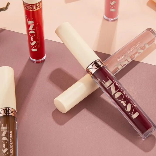6Pcs Nude Makeup Lipstick Liquid Velvet Matte Gloss Lip Red Lipstick