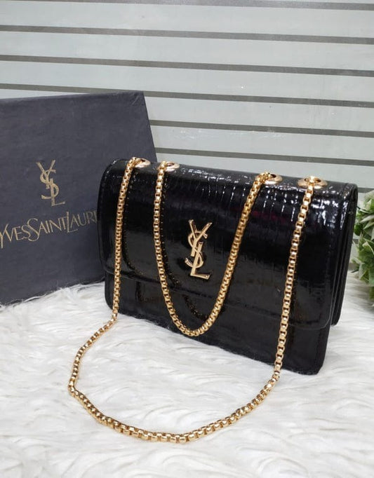Customize Your YSL Crocodile-Embossed Crossbody Bag - Luxury Personalized Handbag for Elegance & Style