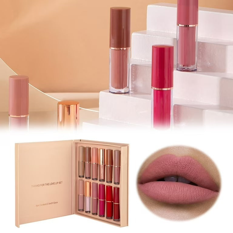 KS-ONE 12 Colors Matte Liquid Lipstick Set 2.5ml*12pcs