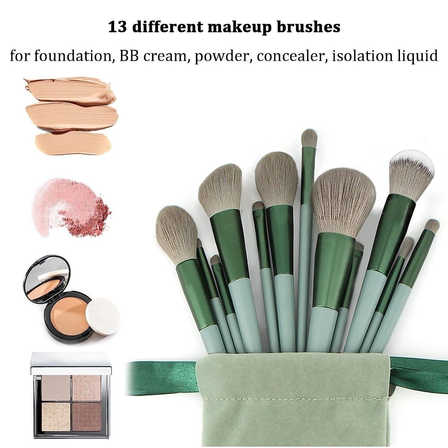WANTER 13 Pcs Makeup Brushes Set Soft hair Loose Powder Eyeshadow