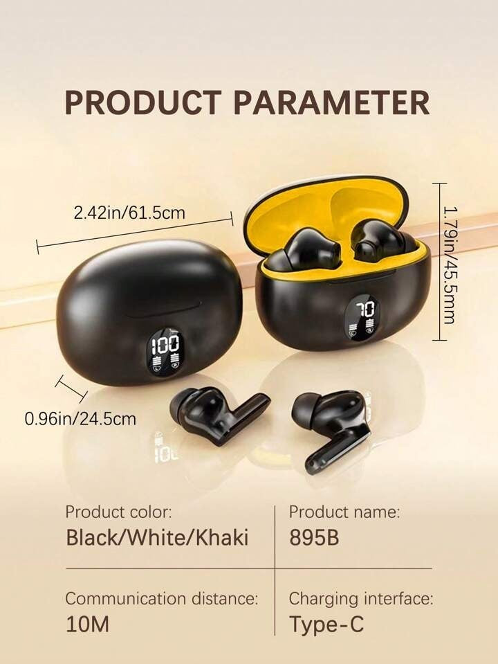 🔥 TWS Wireless Earbuds with LED Display – ENC Noise Cancellation