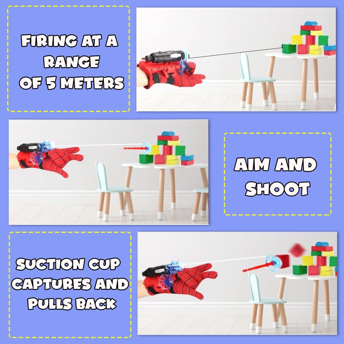 Spider man web blaster with gloves and 3 darts