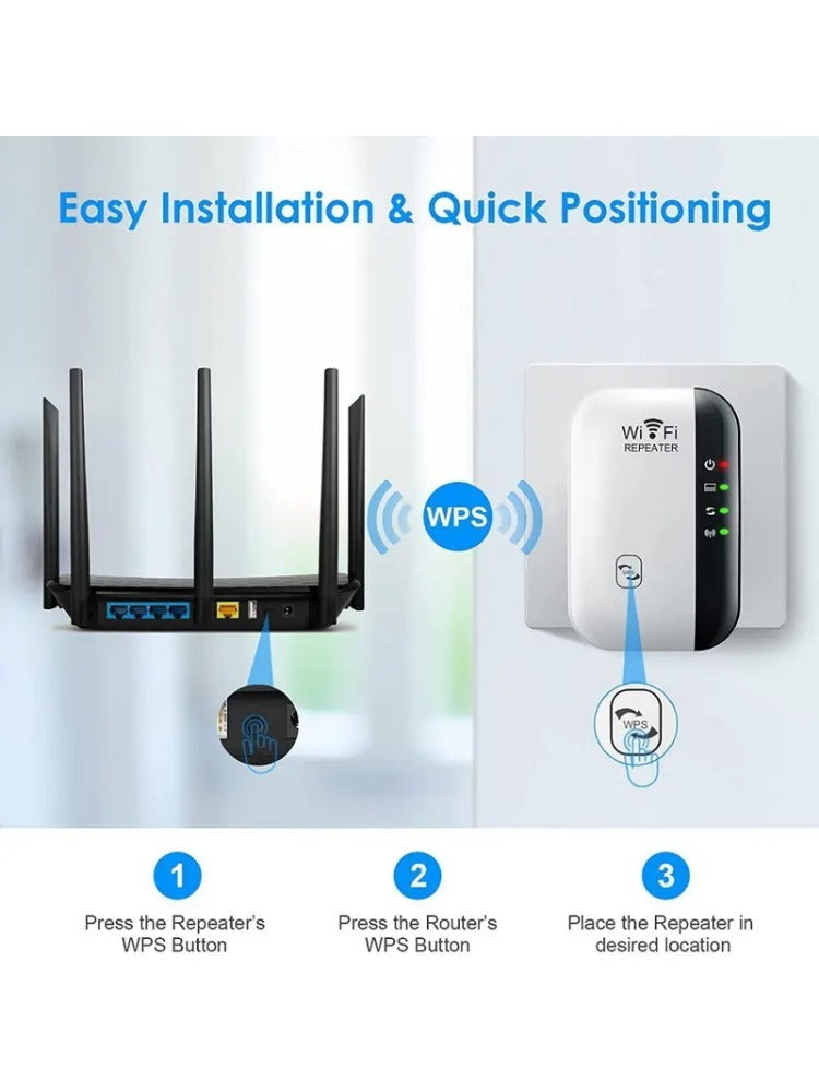 WiFi Extender Signal Booster up to 2640sq.ft , Wireless Internet Repeater