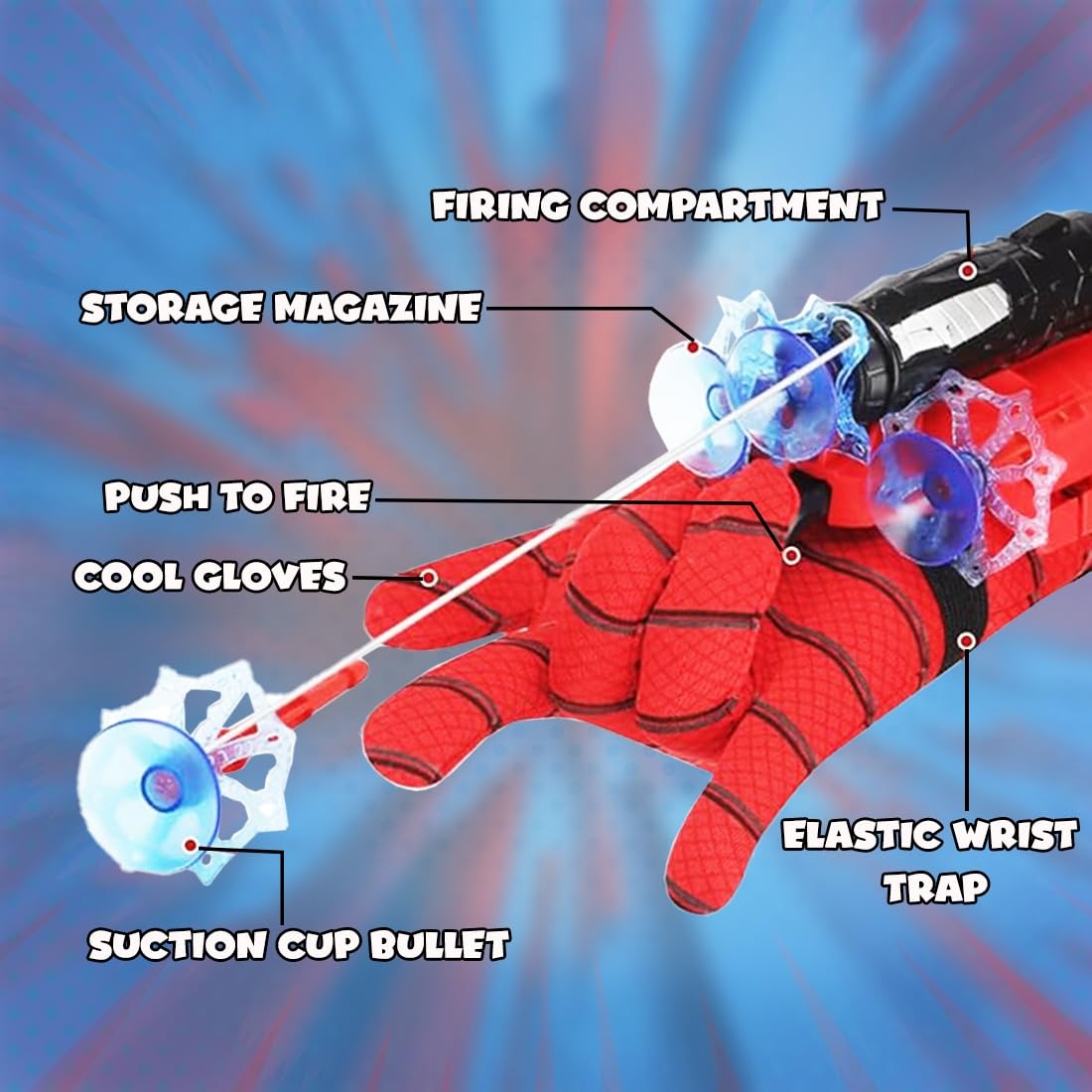 Spider man web blaster with gloves and 3 darts