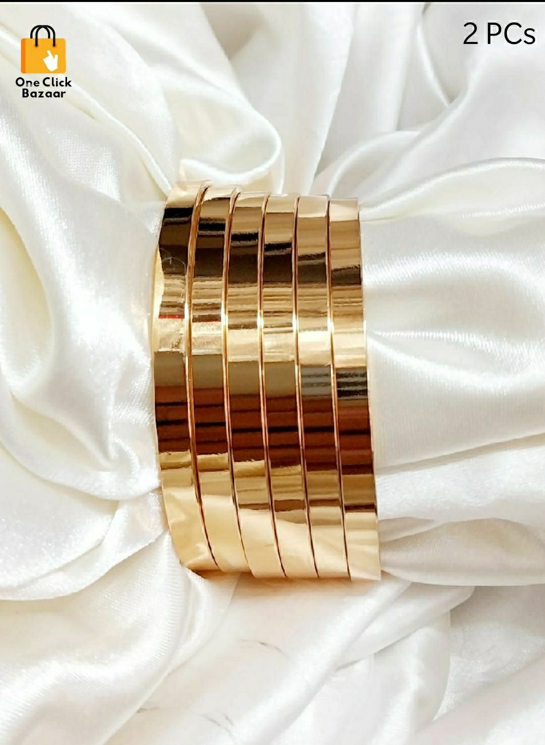 Stainless steel bangle pair, plain bangles, rust-resistant, non-tarnish,
