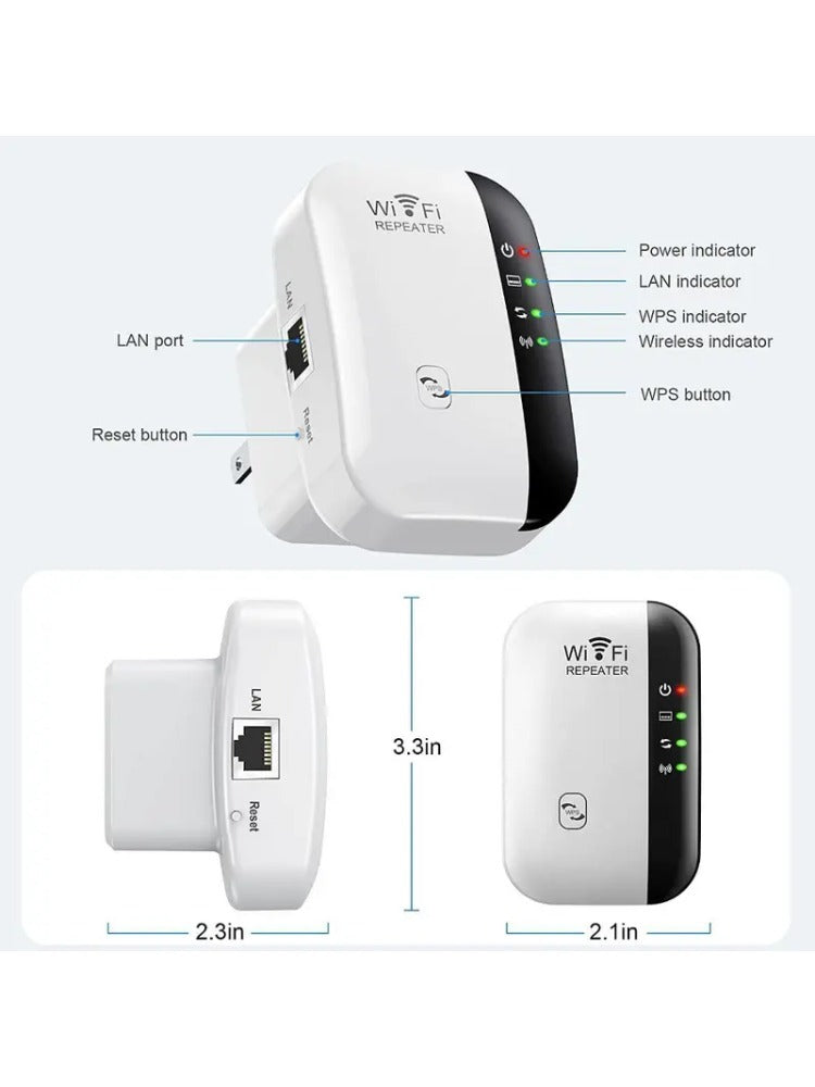 WiFi Extender Signal Booster up to 2640sq.ft , Wireless Internet Repeater