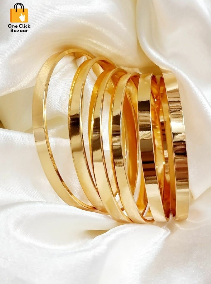 Stainless steel bangle pair, plain bangles, rust-resistant, non-tarnish,