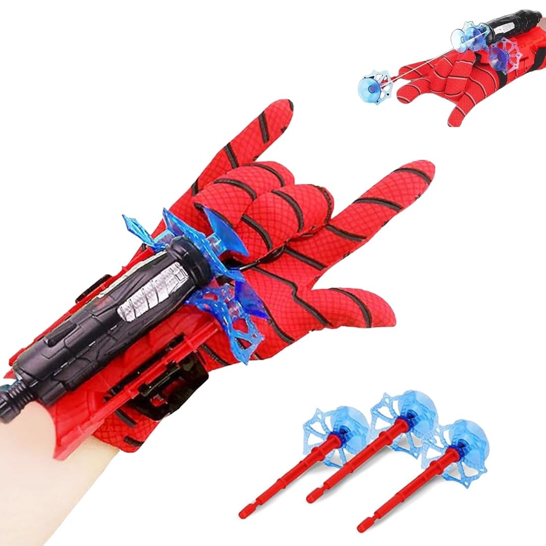 Spider man web blaster with gloves and 3 darts