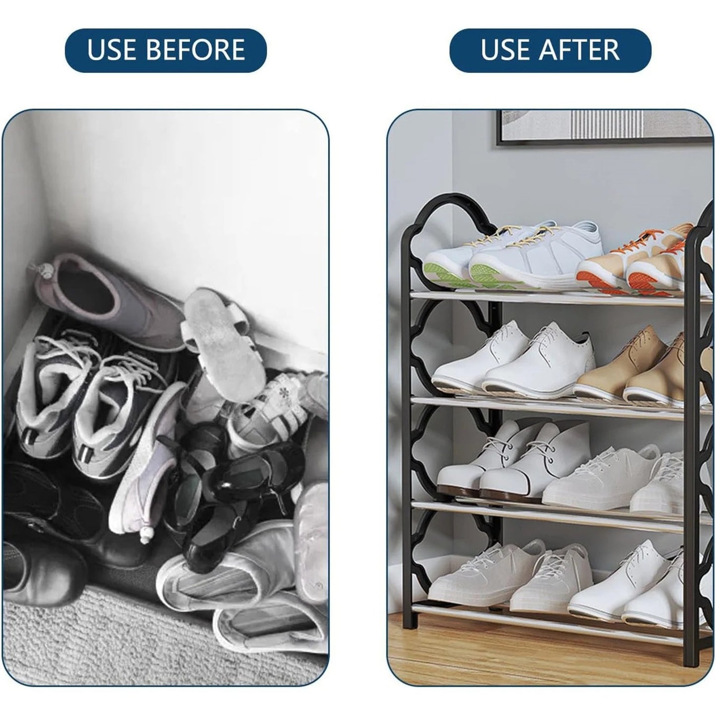 YES TO DECOR Stainless Steel Shoe Rack 5 Tiers Heavy weight