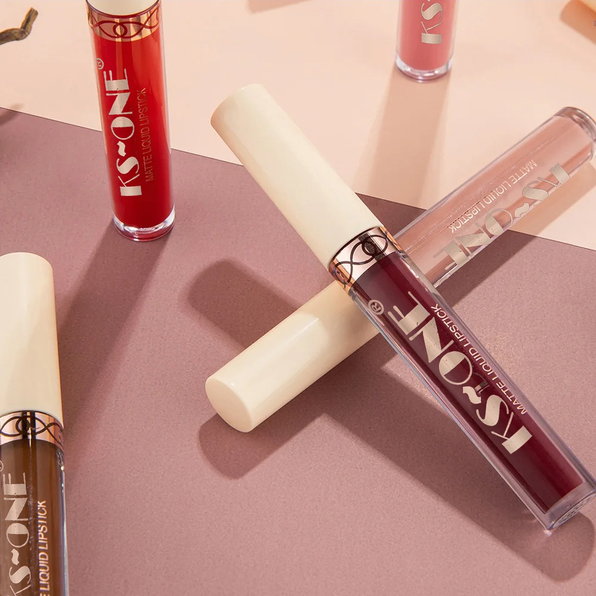 6Pcs Nude Makeup Lipstick Liquid Velvet Matte Gloss Lip Red Lipstick