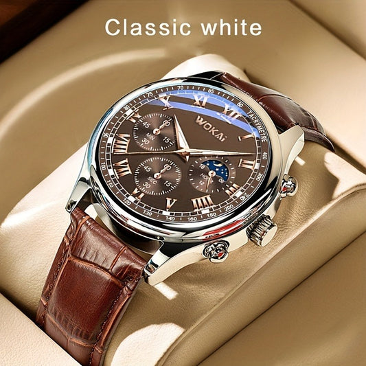 Men Business Wrist Watch Quartz Casual Belt Men's Watch Brown Watch