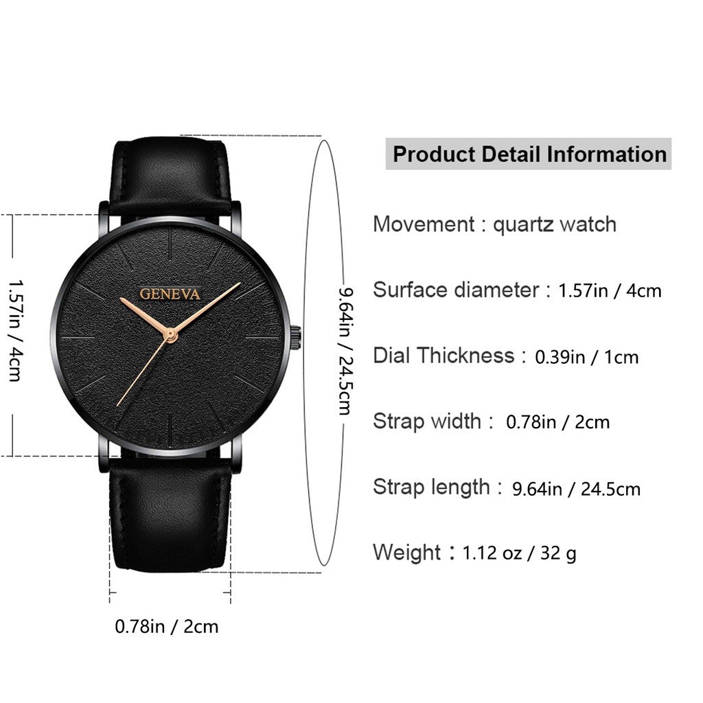 4Pcs New Male Leather Bracelet Watches Set Fashion Casual Accessories Men