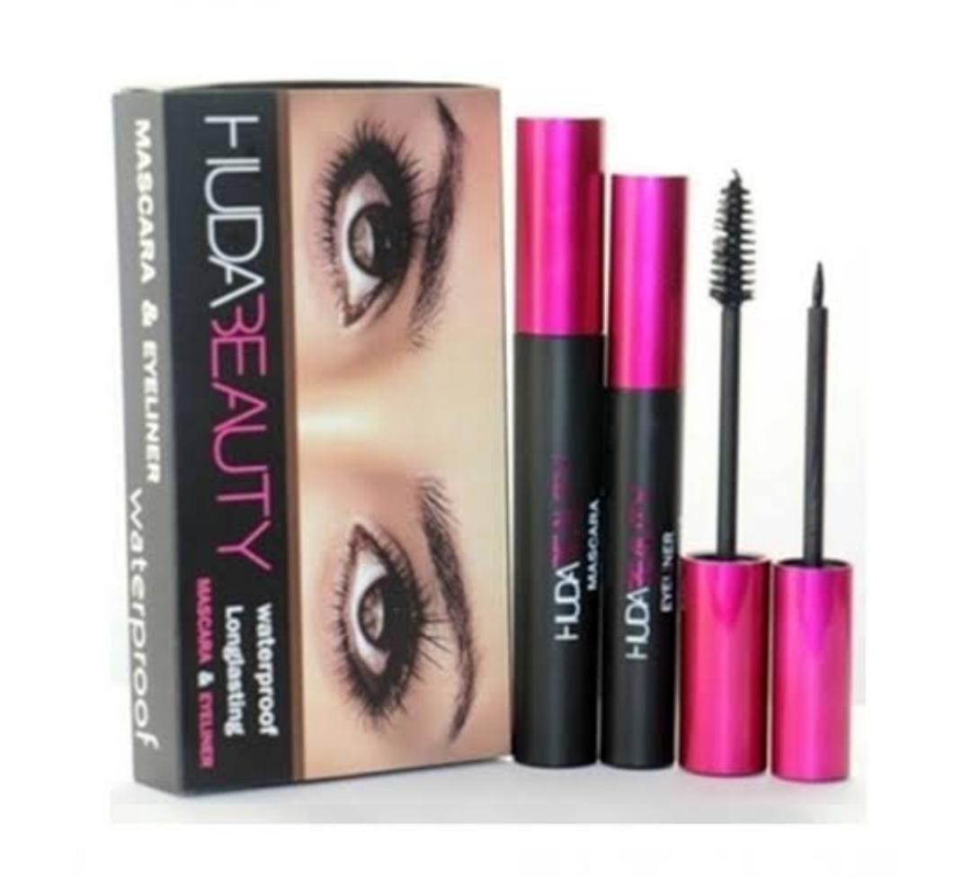 2 in 1 Makeup Deal: Liquid Black Mascara & Eyeliner Set - Perfect for Your Beauty Needs!