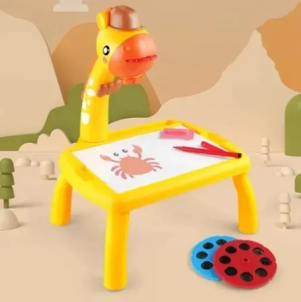 Giraffe Small Size Art Drawing Board Leds Projector Light Toy Children Kids Painting Table